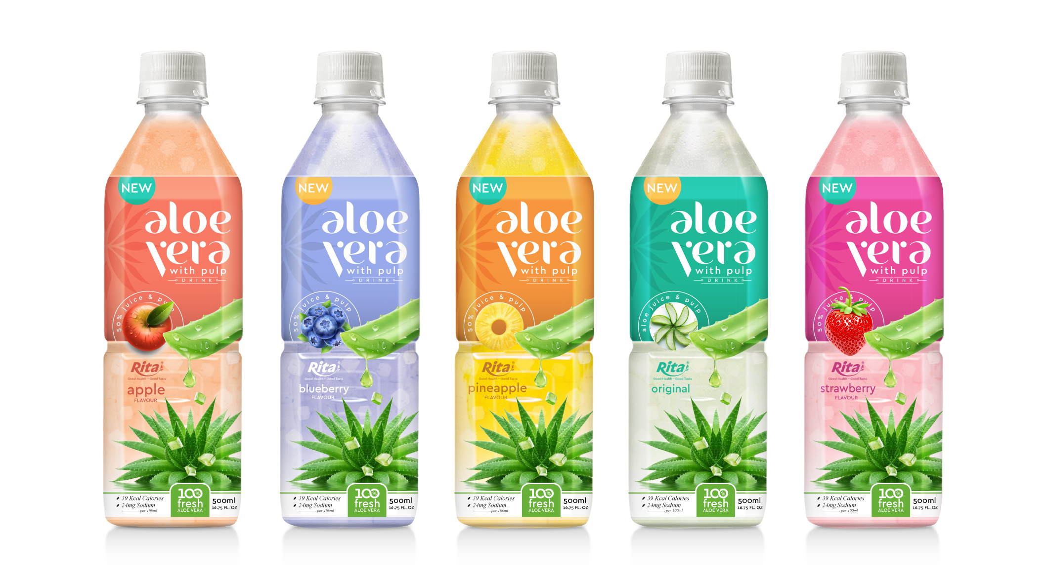 Poster aloe pulp 500ml Pet squares