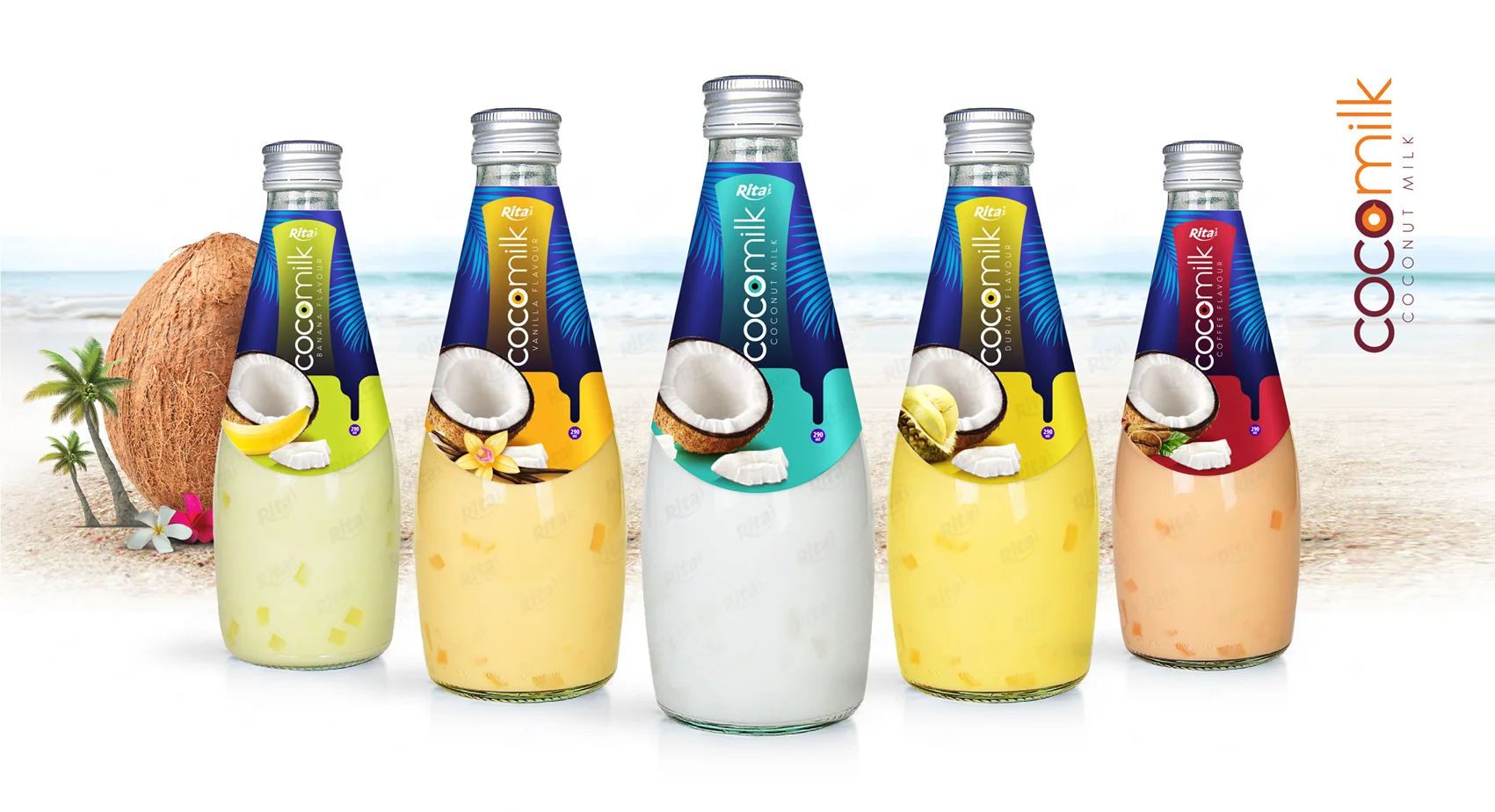Natural Coconut milk  290ml glass bottle 