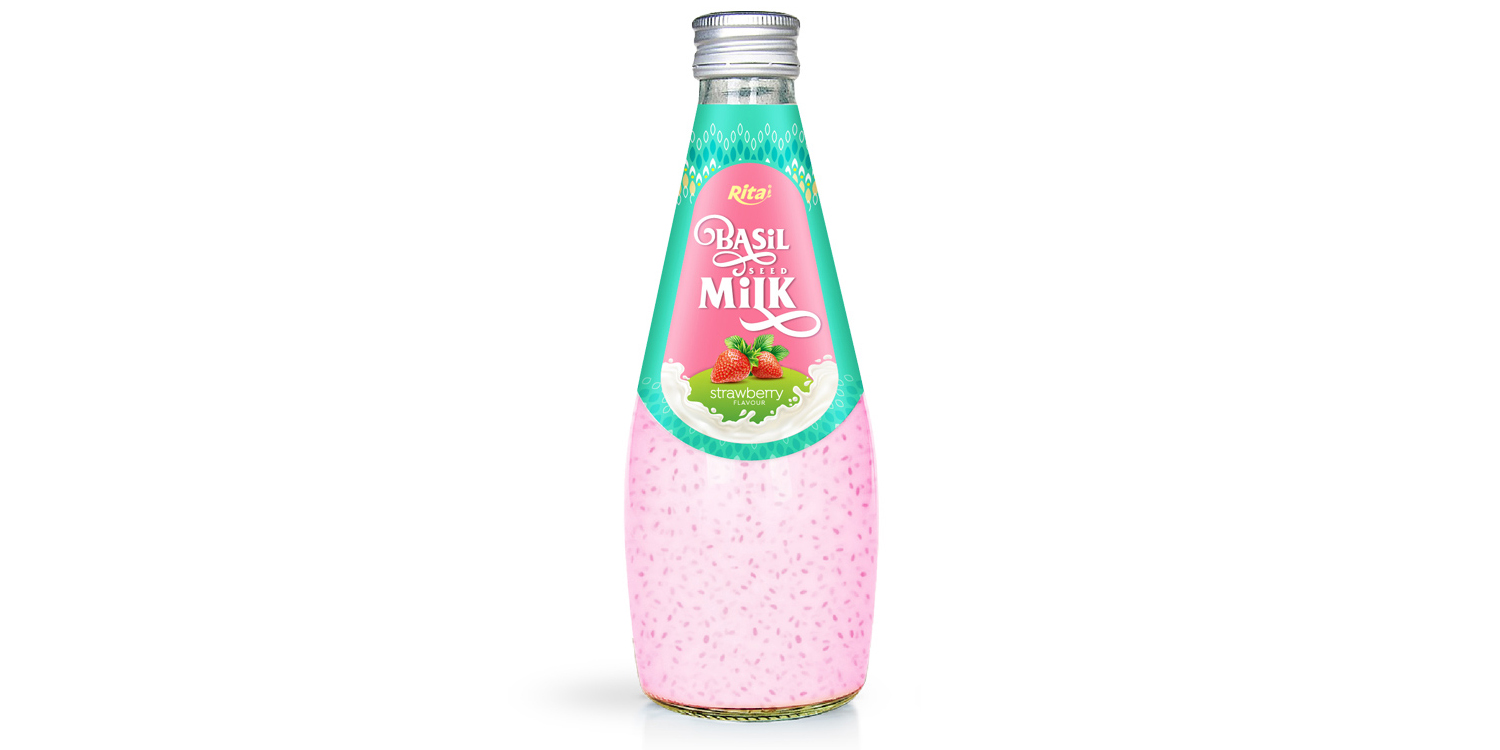 fruit juice brands Basil seed Milk strawberry with 290ml