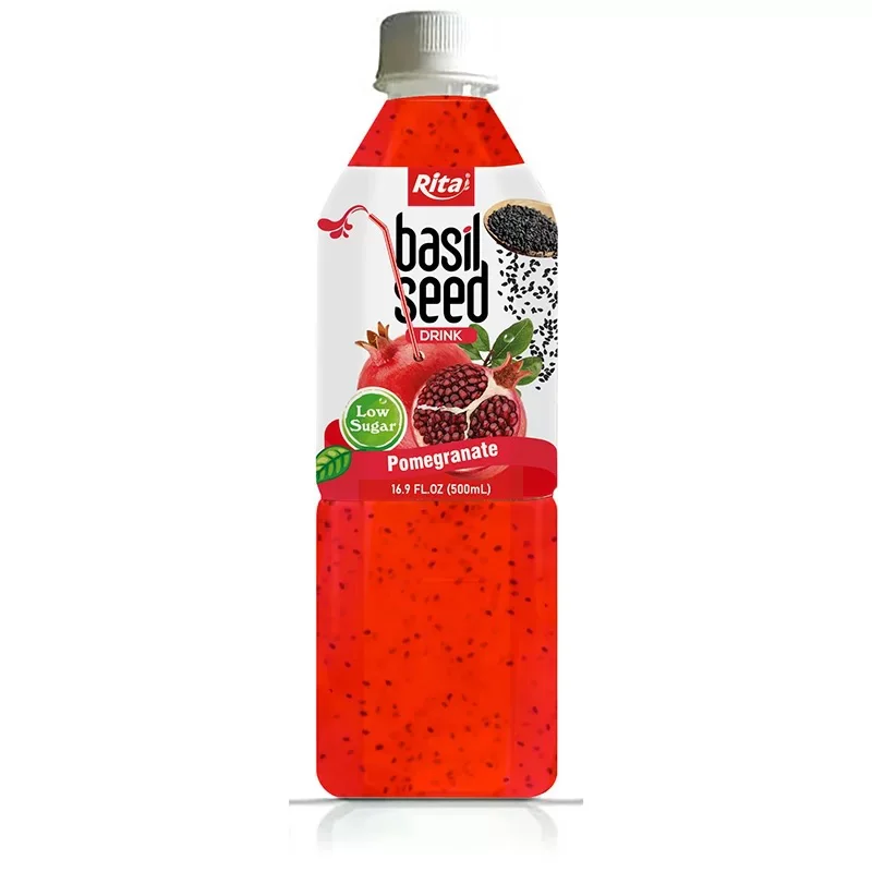 Soft Drink Low Sugar Basil Seed Drink Strawberry Flavor