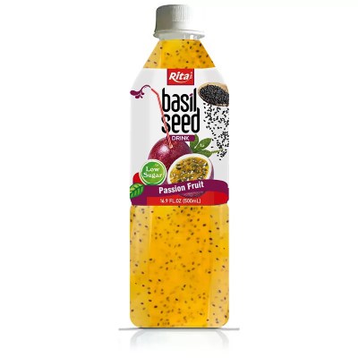 500ml Bottle Low Sugar Basil Seed Drink Passion Fruit Juice