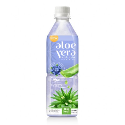 aloe vera pulp juice with blueberry 500ml Pet squares