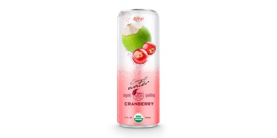 Coco Organic Sparkling with cranberry 320ml in can form RITA US