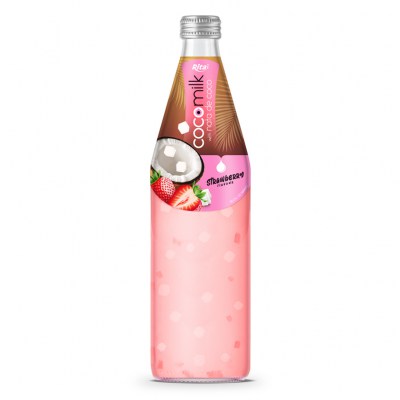 Cocomilk with nata de coco 485ml strawberry